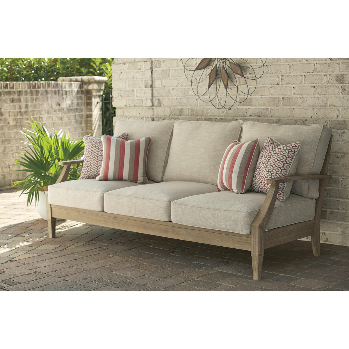 Signature Design by Ashley Clare View outdoor sofa cushions offer plush comfort for outdoor lounging.