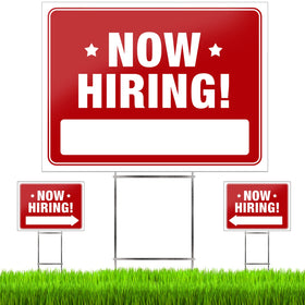 SignHero Now Hiring Signs 24x18 double-sided display to attract applicants fast.