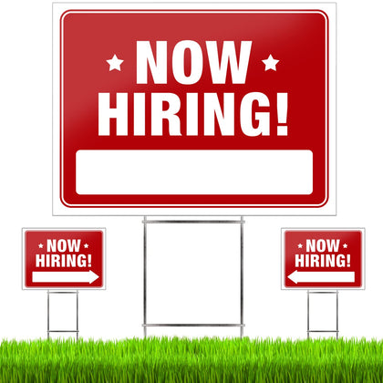 SignHero Now Hiring Signs 24x18 double-sided display to attract applicants fast.