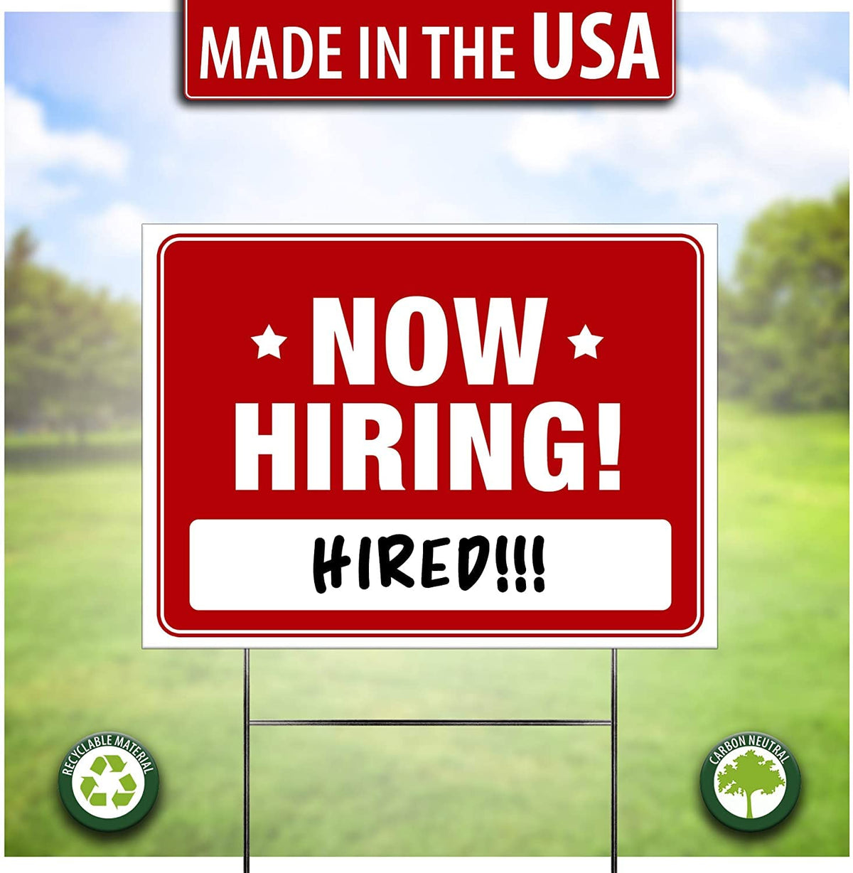 SignHero Now Hiring Signs install in seconds with no tools required.