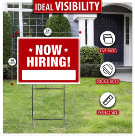 SignHero Now Hiring Signs made in the USA with high-quality 4mm Coroplast print.