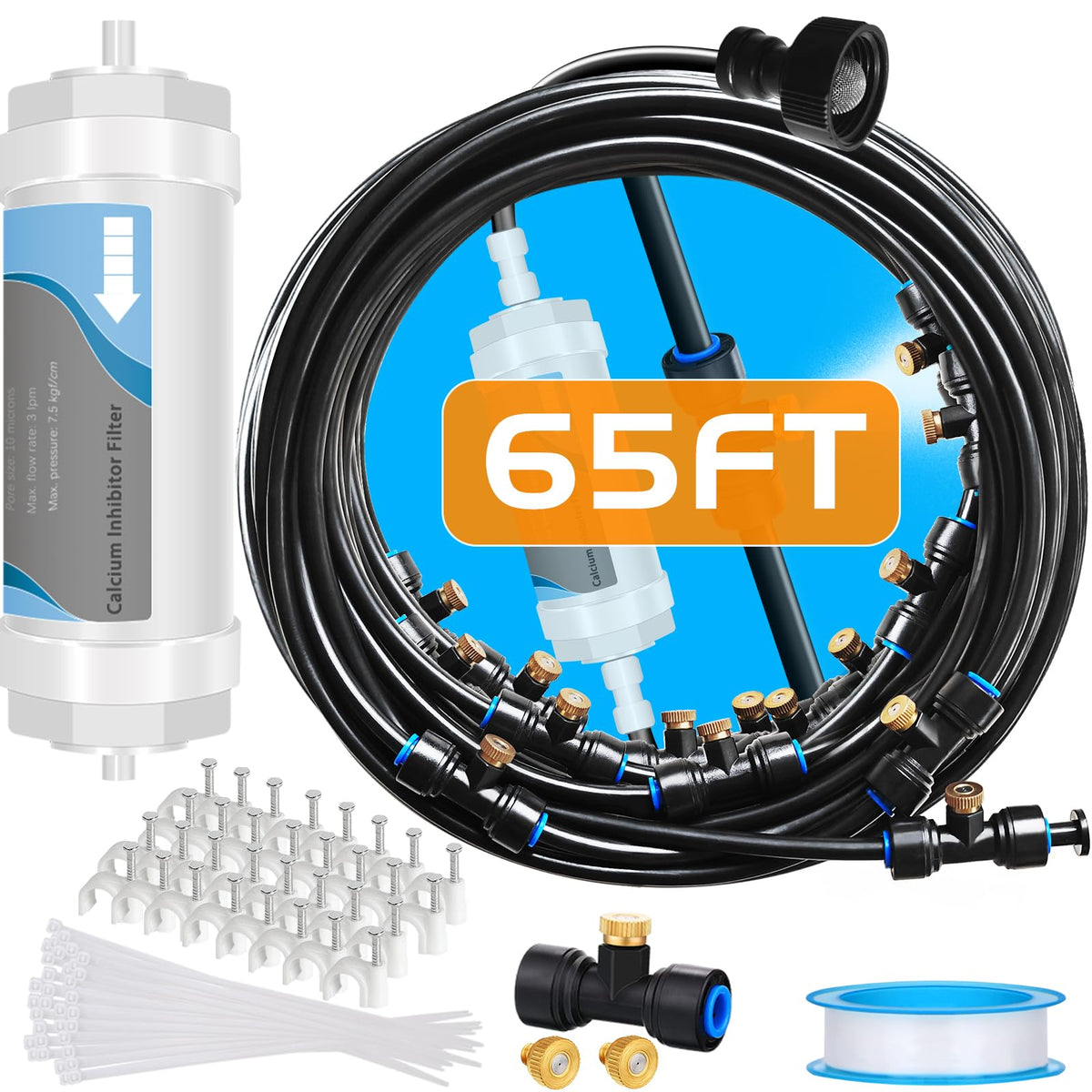 Signice misting system with water filter for cleaner outdoor mist
