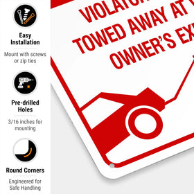 Sigo Signs pre-drilled holes sign enables quick mounting on walls or posts