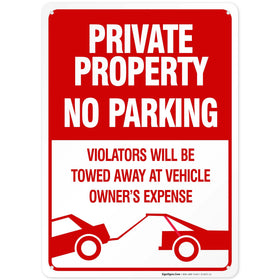 Sigo Signs private-property-no-parking-violators sign with high visibility