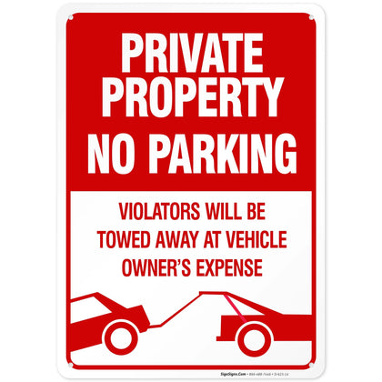 Sigo Signs private-property-no-parking-violators sign with high visibility