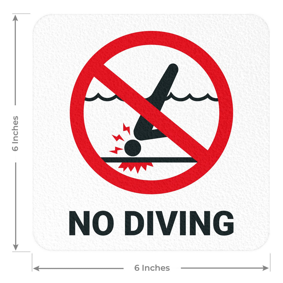 Sigo Signs marker endures heavy foot traffic on pool deck.