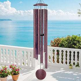 SIGOWING 66-inch wind chimes in deep tone, front view, ideal for relaxing outdoor spaces.