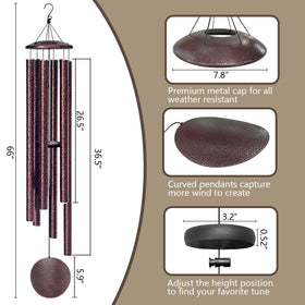 SIGOWING wind chimes metal components highlight weatherproof construction for outdoor décor.