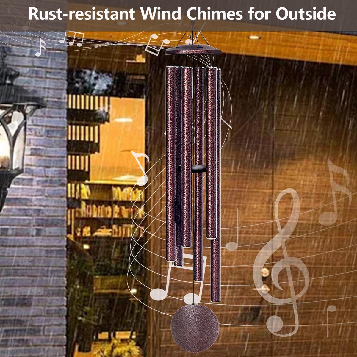 SIGOWING 66-inch wind chimes on patio provide soothing background sound.