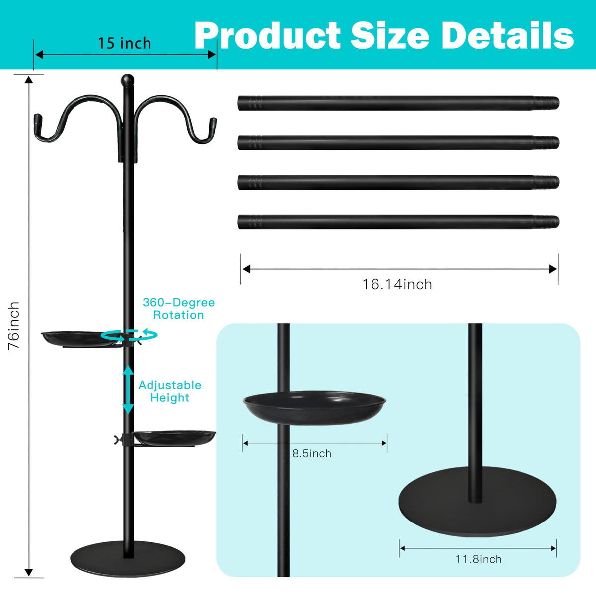 SIGOWING dual stands support plants and feeders for versatile outdoor decorations.