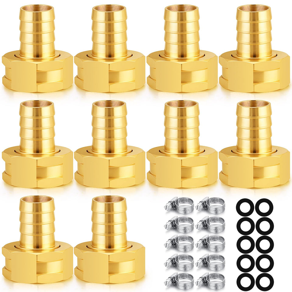 SIGURANTA 5/8-inch brass hose barb fitting with rubber washer for leak-free sealing