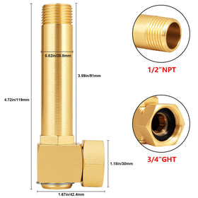SIGURANTA brass 1/2 NPT male swivel elbow for secure fittings