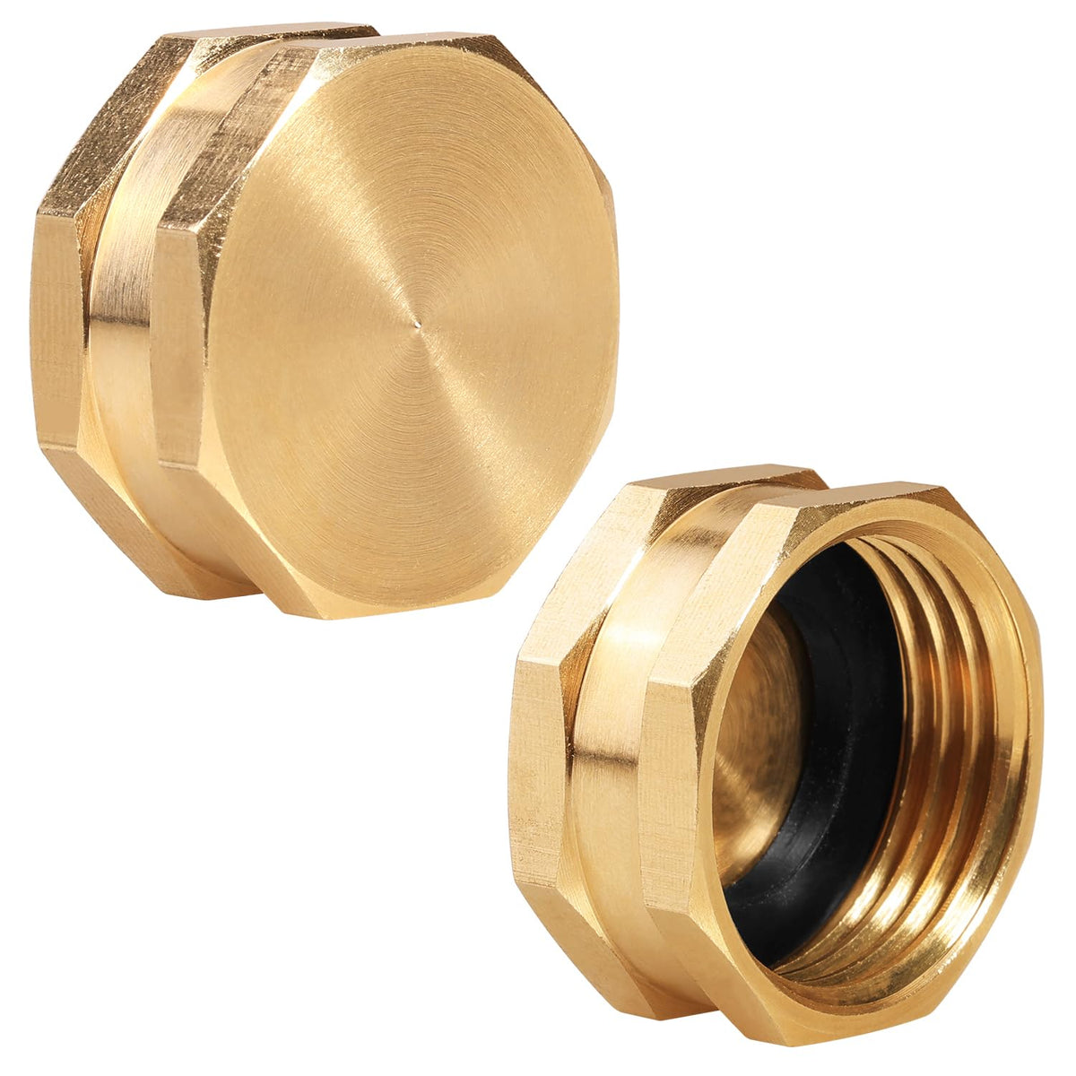 SIGURANTA garden hose end cap with 3/4 inch threads, easy tool-free setup.