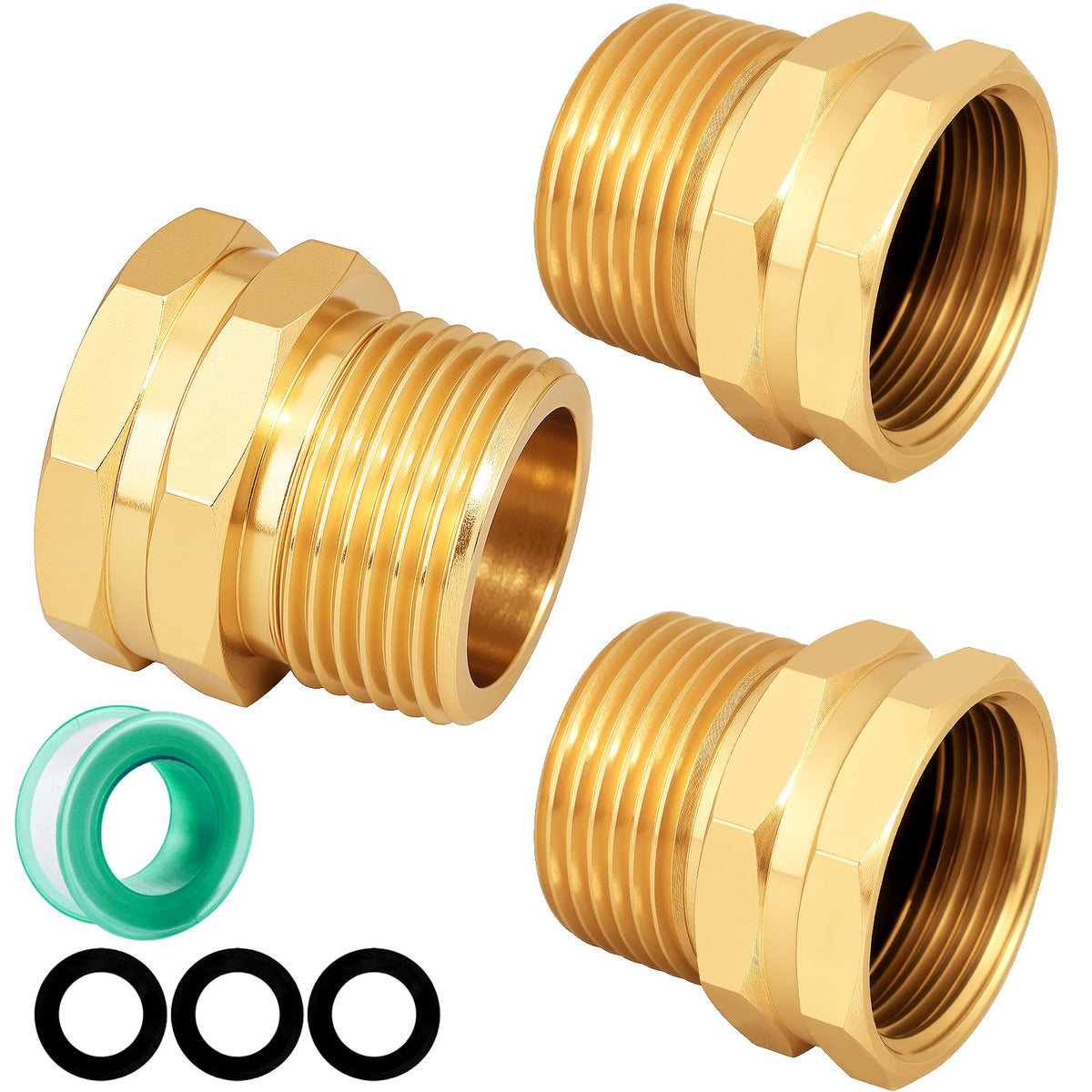 SIGURANTA brass garden hose adapter 3/4 GHT female for leak-free connection.