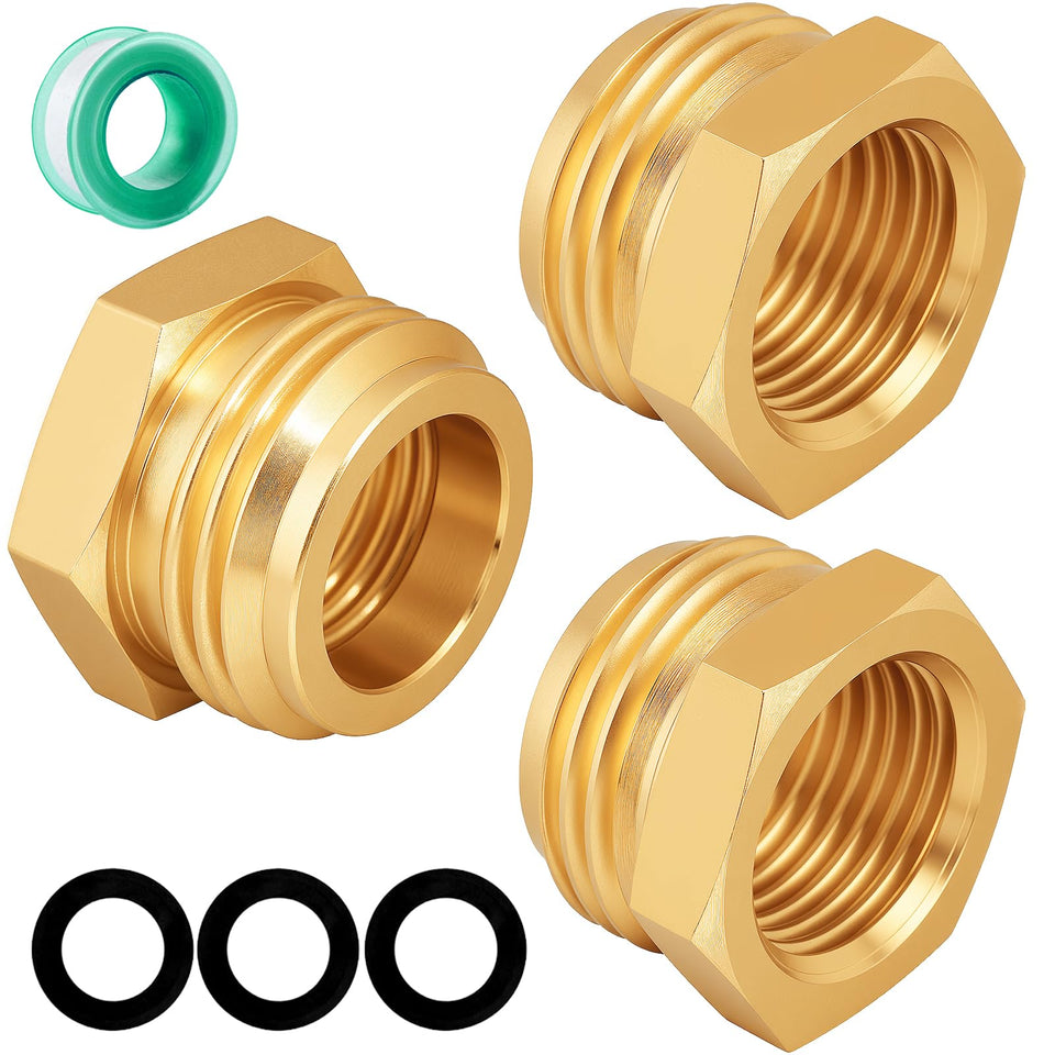 SIGURANTA brass garden hose adapter with 3/4 GHT to 1/2 NPT for leak resistance