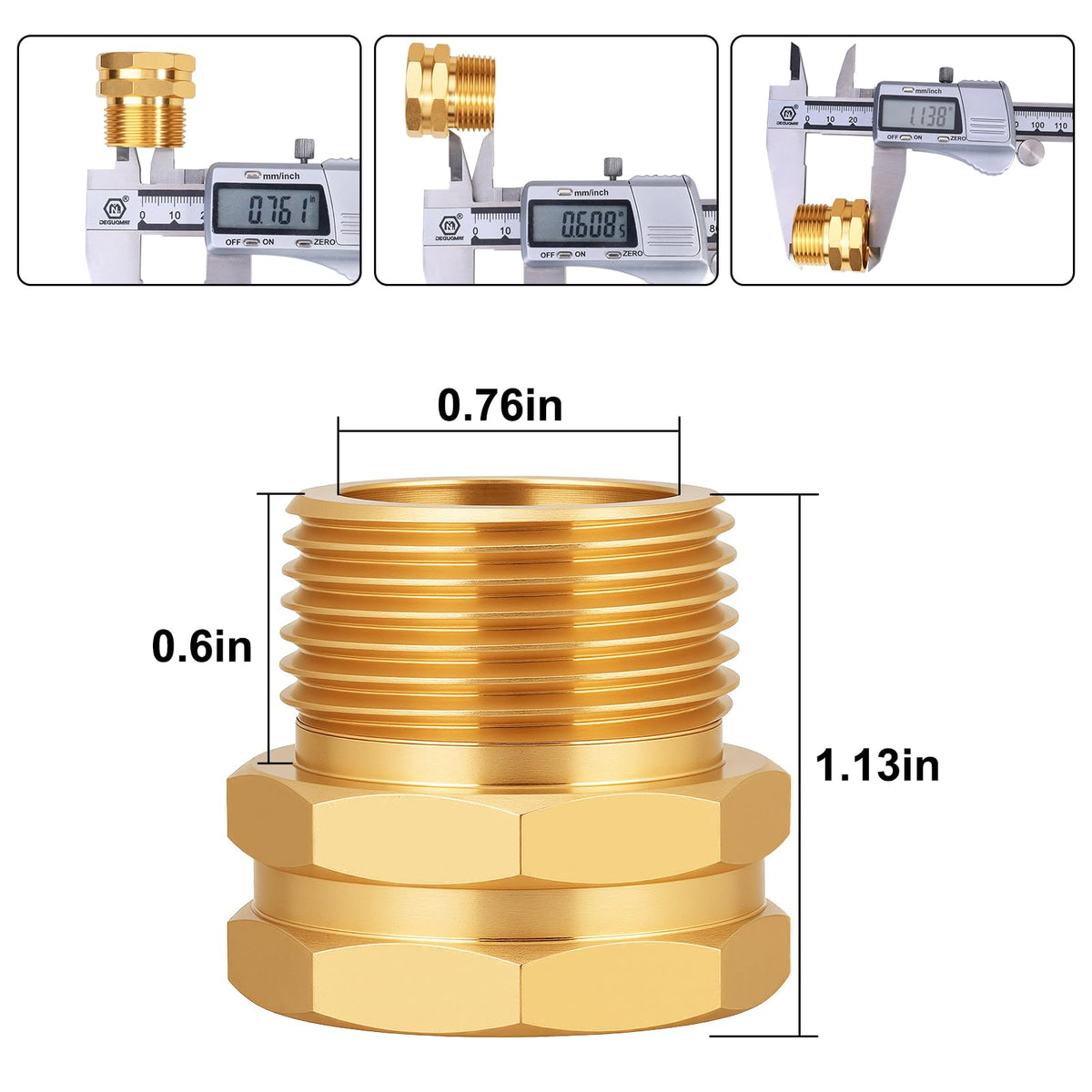 SIGURANTA brass garden hose adapter 3/4 NPT male for secure fittings.
