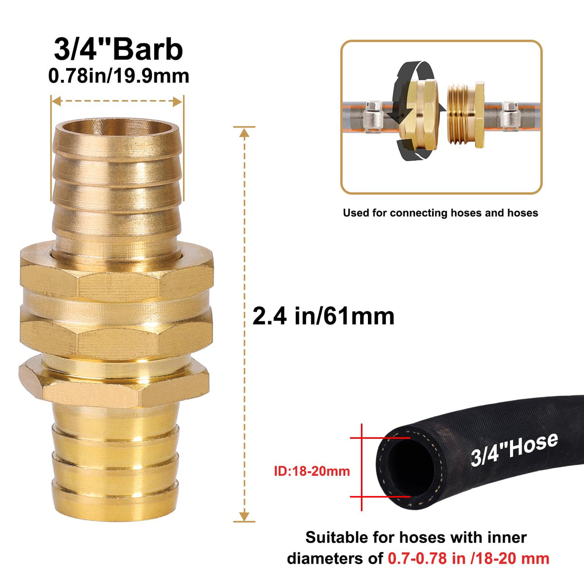 SIGURANTA brass male and female ends for quick hose end repairs