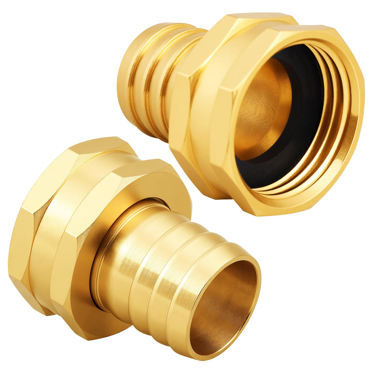 10-piece brass hose fittings pack ideal for DIY garden projects.