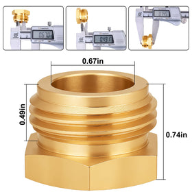 SIGURANTA 3-pack reducer adapter demonstrates secure 3/4 GHT to 1/2 NPT connections