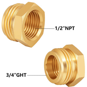 Close-up of brass body and rubber rings for easy installation