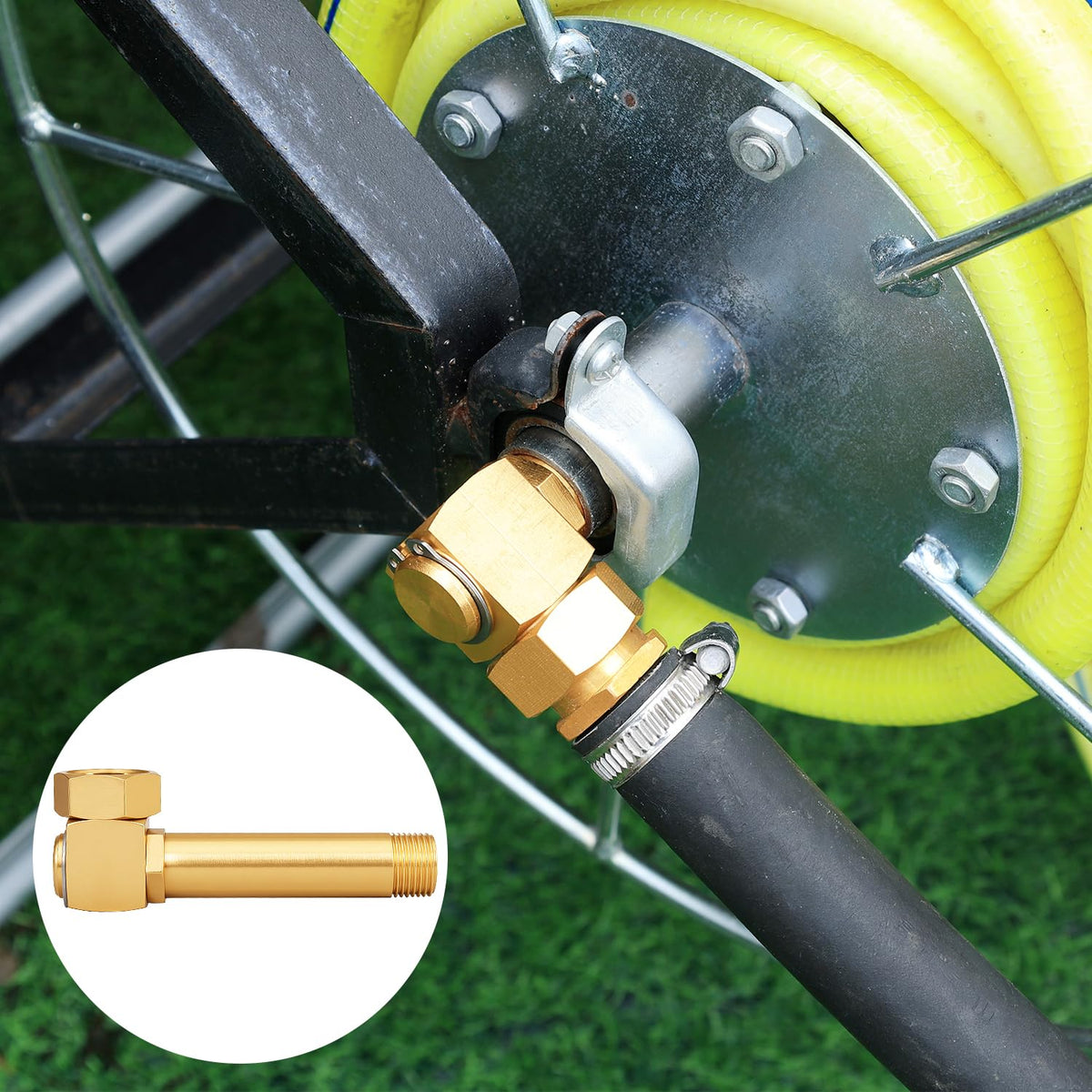SIGURANTA garden hose reel replacement fitting in use for compatibility