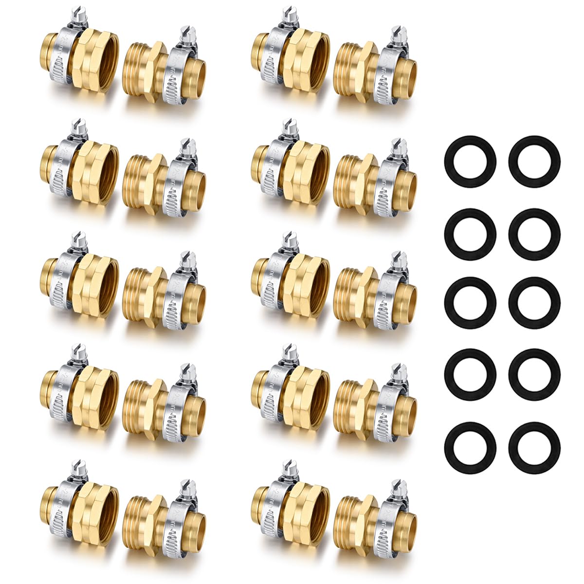SIGURANTA brass garden hose repair connectors kit for durable sealing