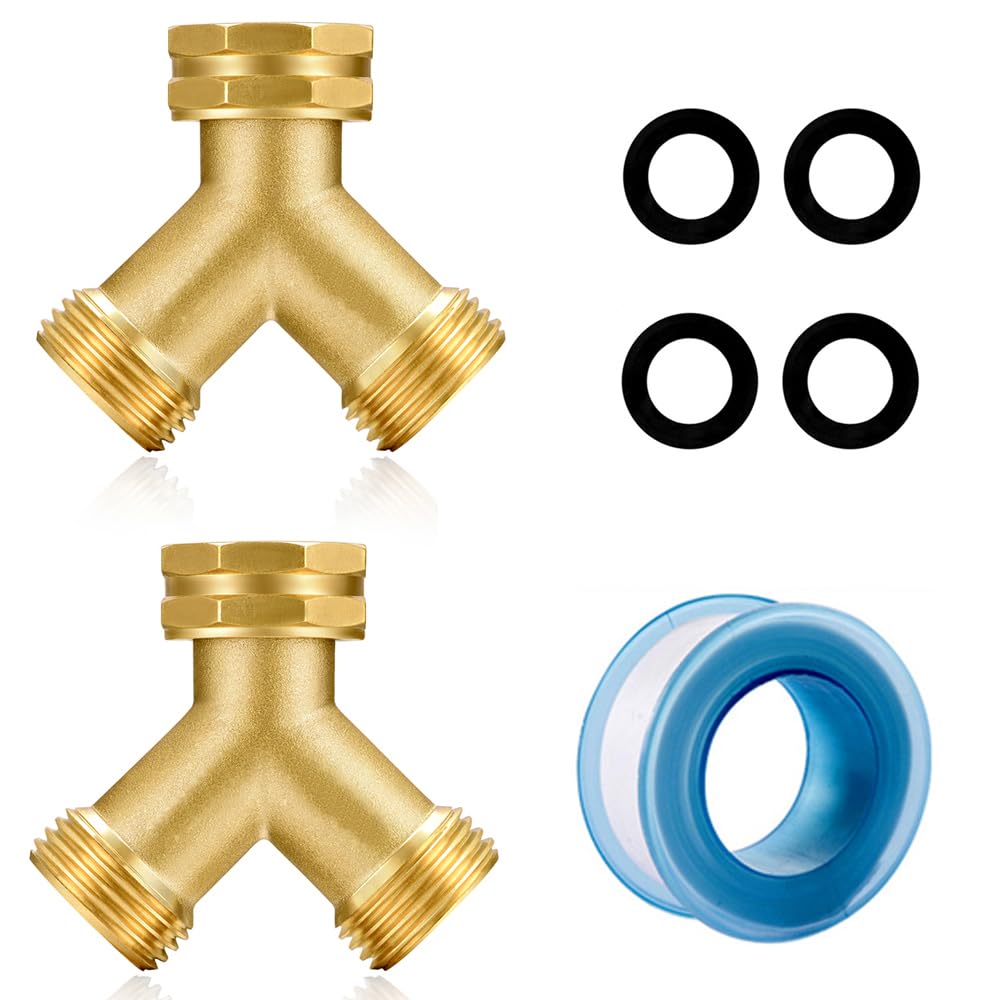 Siguranta garden hose splitter with Y-type design for even water distribution.