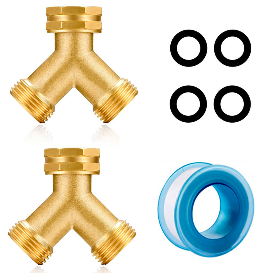 Siguranta garden hose splitter with Y-type design for even water distribution.