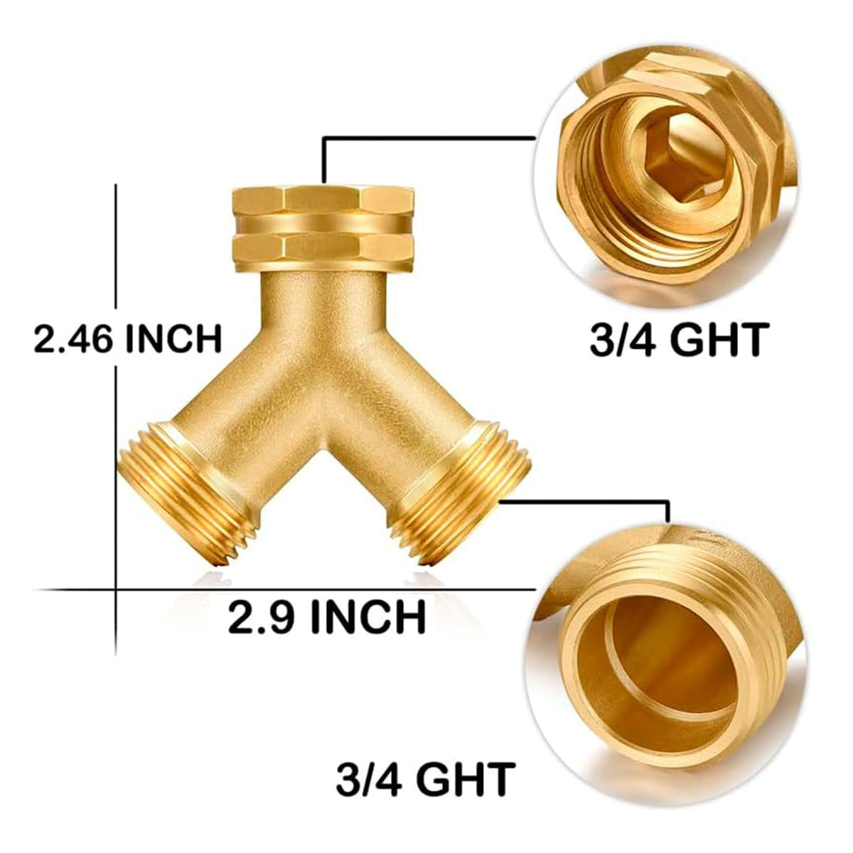 Siguranta garden hose splitter dual outlets for watering two zones.