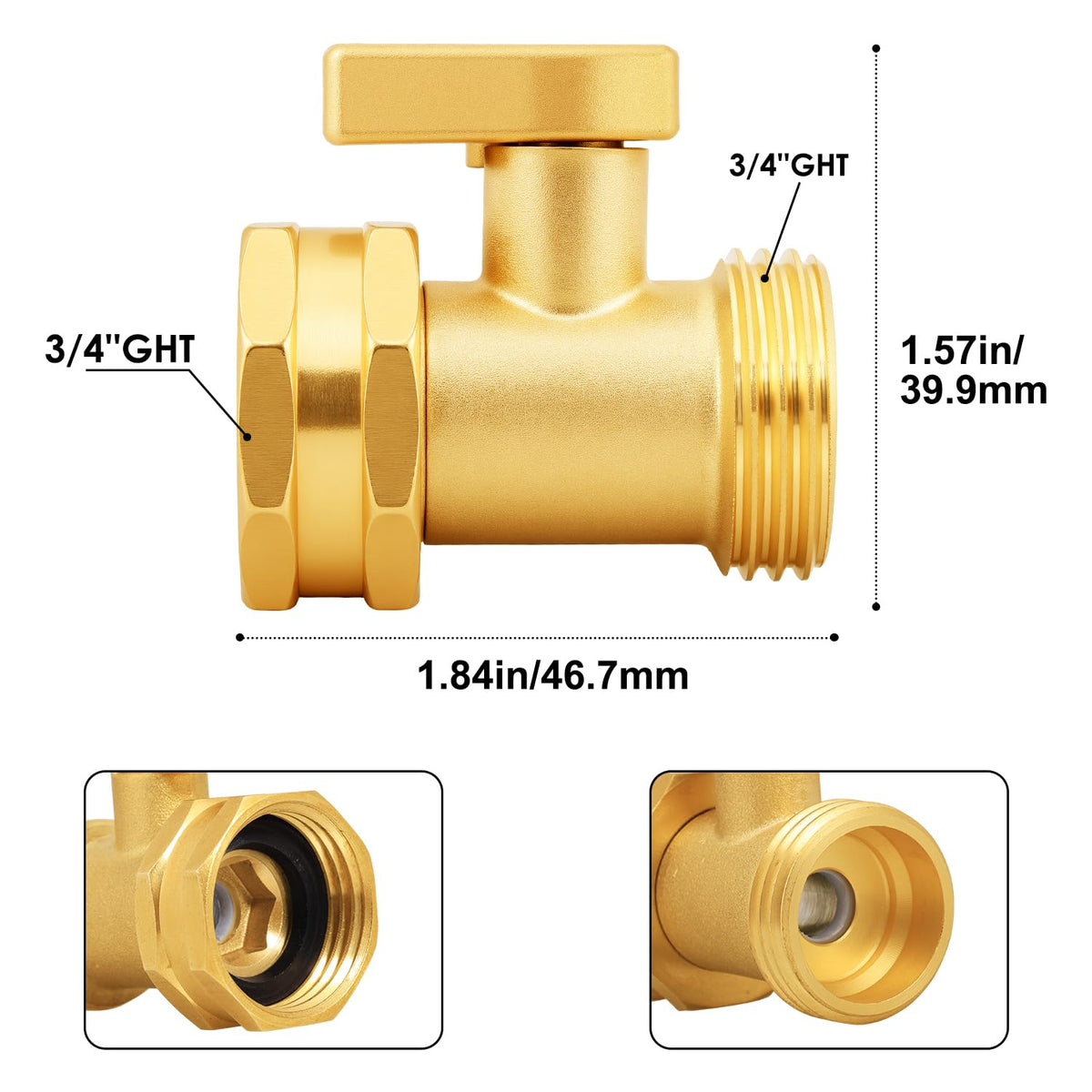 SIGURANTA heavy-duty brass shut-off valve close-up, showcasing rugged outdoor durability.