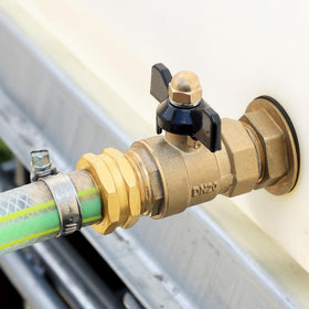 Includes rubber washer for watertight sealing on spigots.