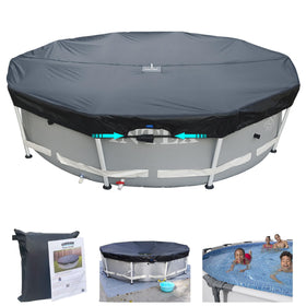 SIHAIAN 10ft round pool cover fitted securely for fast setup and protection.