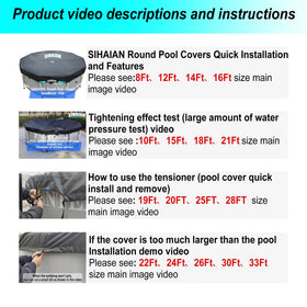 One-person deployment of SIHAIAN pool cover with built-in webbing and tensioner