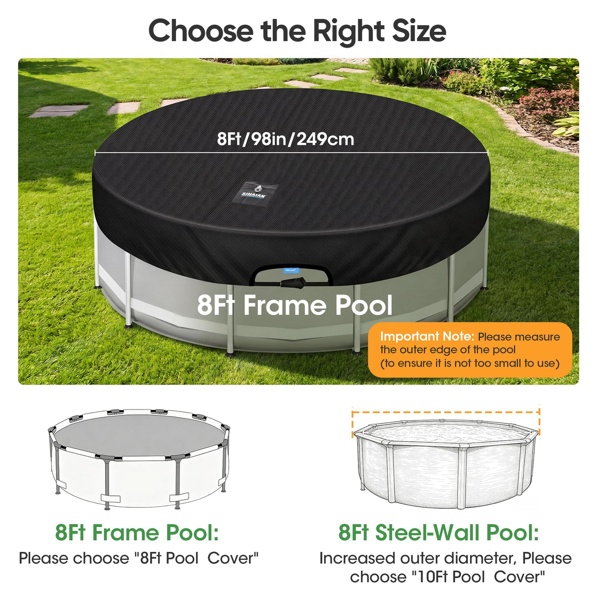SIHAIAN one-piece tensioning system on pool cover enables fast, secure installation