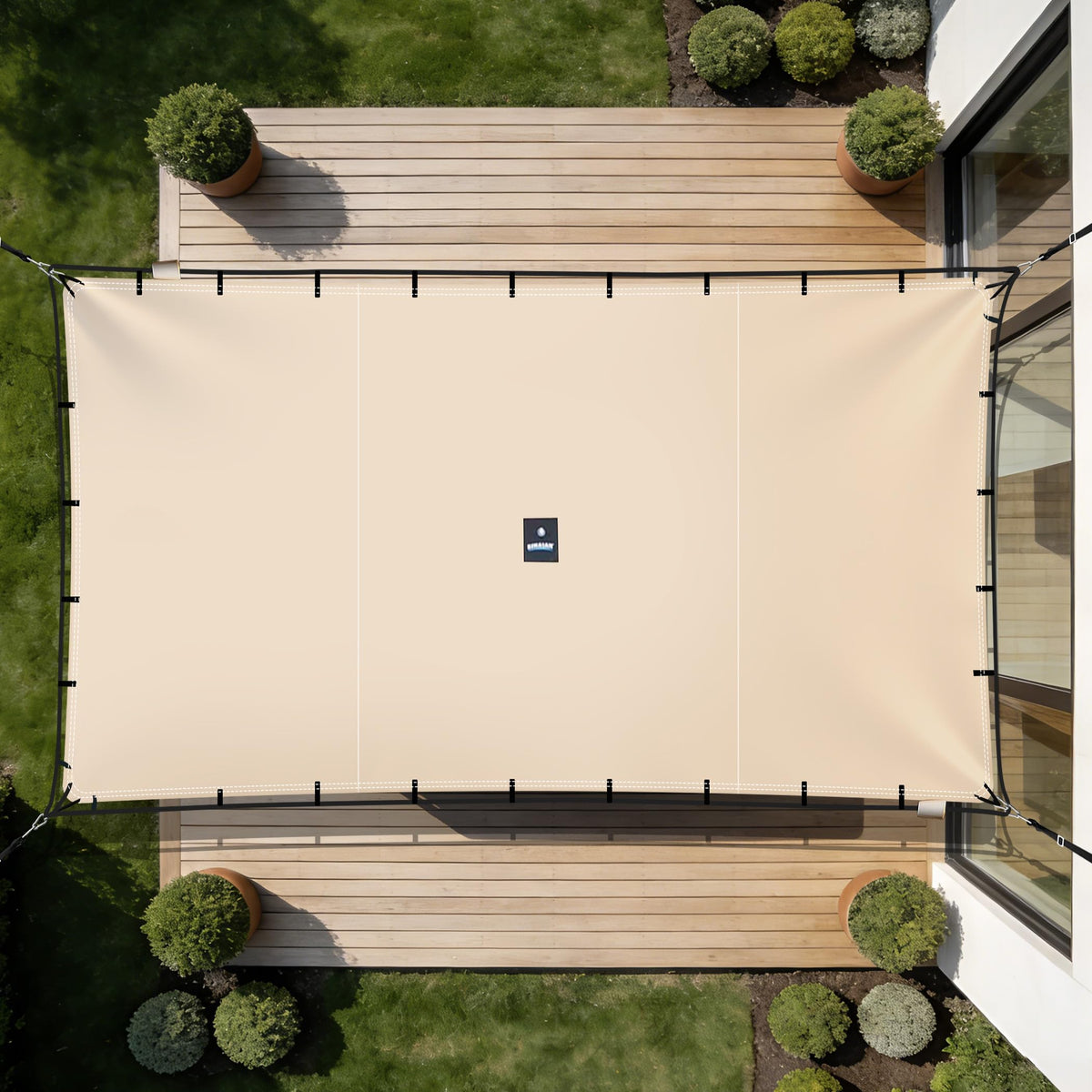 SIHAIAN sun shade sail 10x13 setup in backyard for shade and comfort