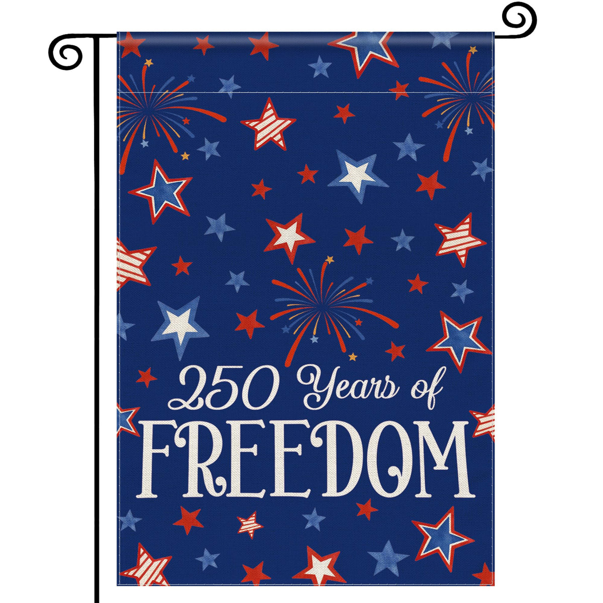Siilues 4th of July garden flag with double sided printing for outdoor appeal.