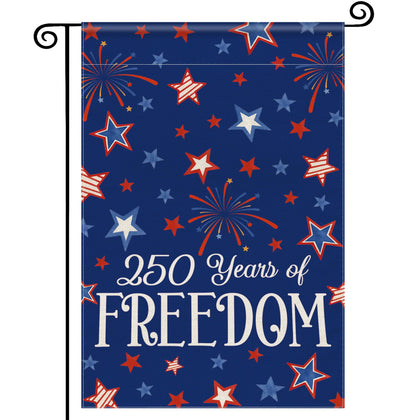 Siilues 4th of July garden flag with double sided printing for outdoor appeal.