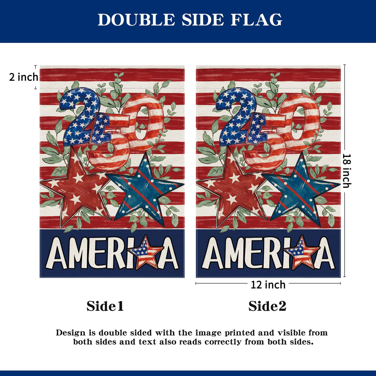 Siilues patriotic garden decor flag perfect for yard, patio, or balcony displays.