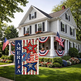 Siilues patriotic display for Memorial Day and Independence Day.