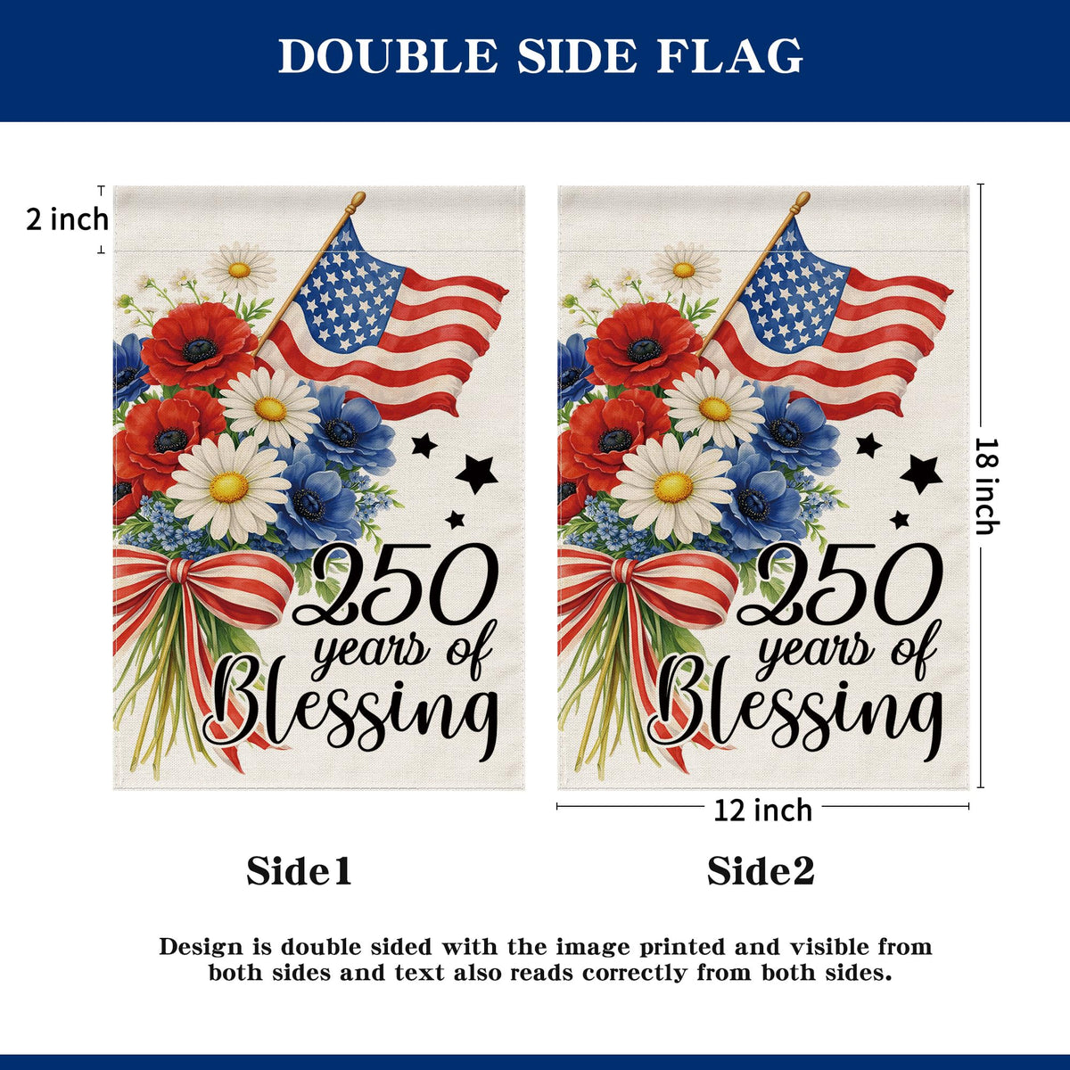 Siilues patriotic outdoor decor flag for holidays and gatherings.