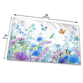 Siiuuol blue bird flag enhances curb appeal in yard and garden