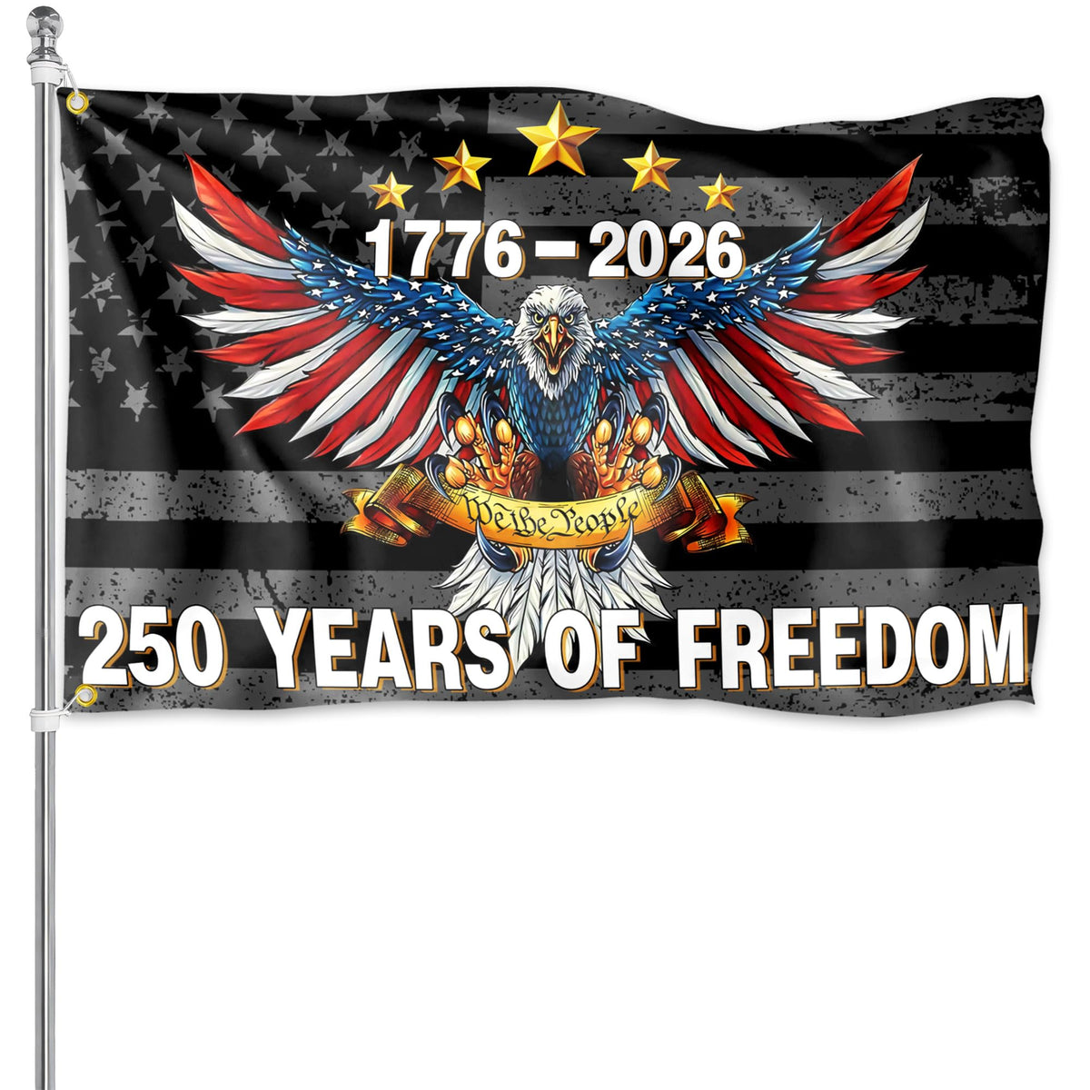 Siixoi american-250th-anniversary-flag-3x5ft for outdoor display with eagle emblem.
