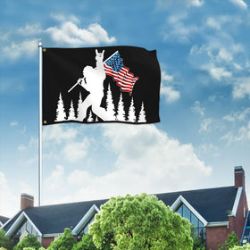 Siixoi Bigfoot flag double-sided print is visible from both sides.
