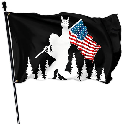 Siixoi Bigfoot flag 3x5 front view enhances outdoor curb appeal.