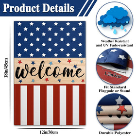 Siixoi double-sided Independence Day flag readable from either direction