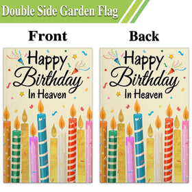 Siixoi Happy Birthday In Heaven flag close-up fabric, three-layer construction for clear viewing.