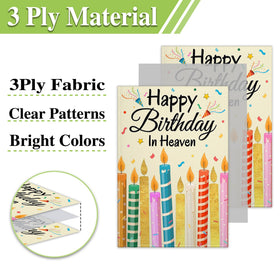 Siixoi Happy Birthday In Heaven flag folded, lightweight and portable for easy hanging.