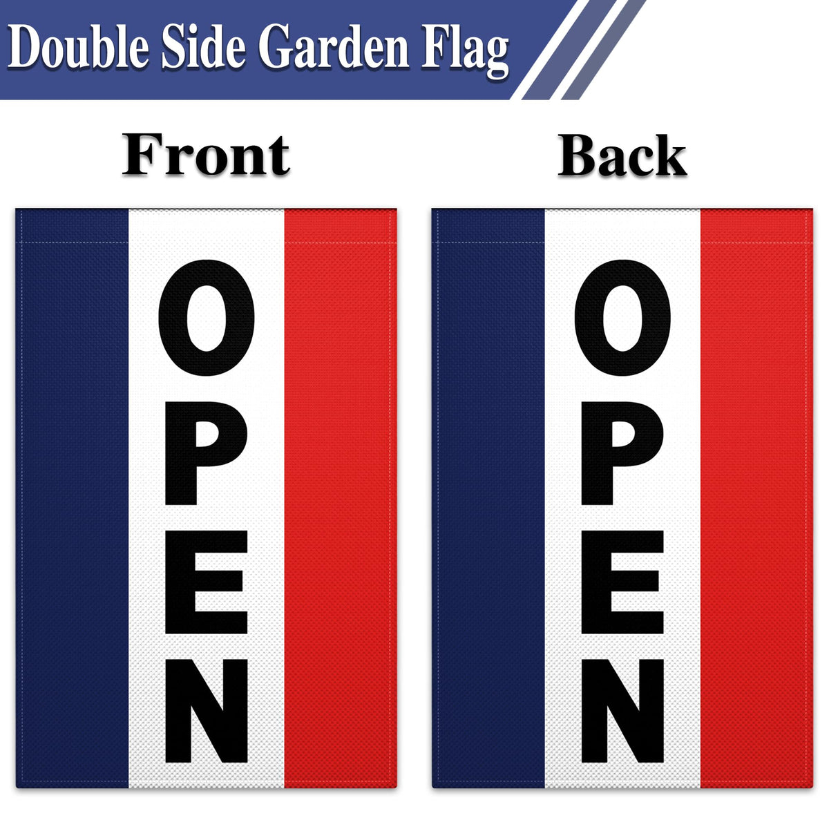 siixoi Open Flag 12x18 garden decor brightens yard spaces.