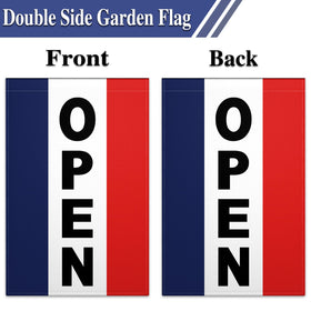 siixoi Open Flag 12x18 garden decor brightens yard spaces.