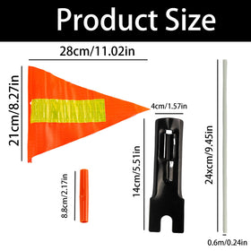 Siktorrwd safety flag with reflective stripe improves night-time visibility on the road.